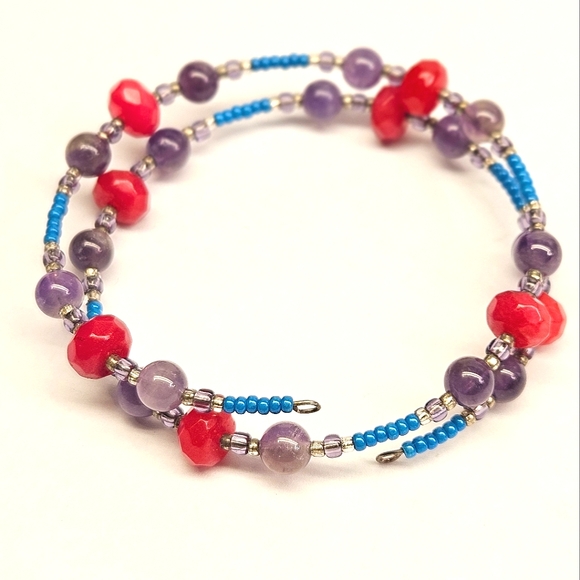 Amethyst Memory Wire Bracelet - Picture 3 of 5